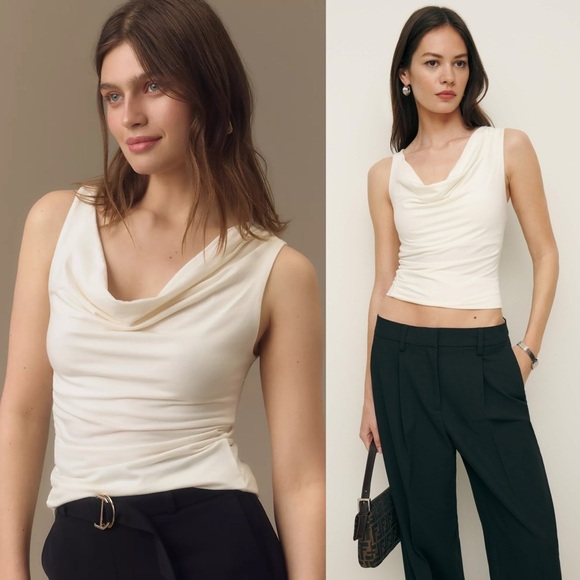 REFORMATION Darla White Knit Top M - Picture 1 of 4